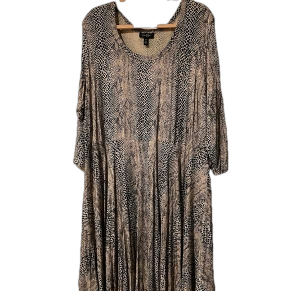 Jessica Simpson Snakeskin Print Soft Dress very full skirt. Size 3xl NWT. VV